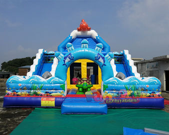 Water - Proof  Tarpaulin EN71 Inflatable Bouncer Slide
