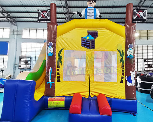 Backyard Inflatable Bouncer สไลด์ Pirate Ship Bounce House